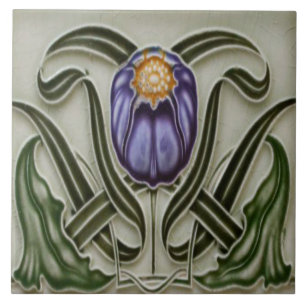 Jugendstil-Keramik Feuerstelle Wand Tile Fliese