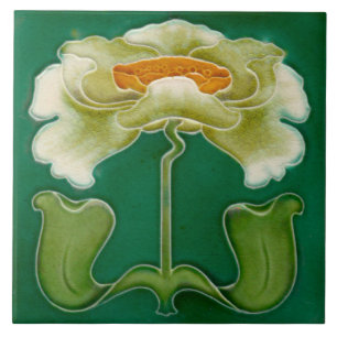 Jugendstil-Keramik Feuerstelle Wand Tile Fliese