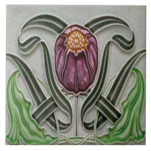 Jugendstil-Keramik Feuerstelle Wand Tile Fliese
