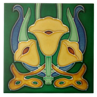 Jugendstil Keramik Mauer, Tile Fliese