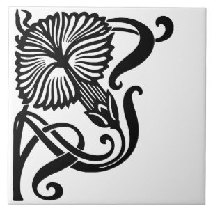 Jugendstil-Keramik Tile Fliese