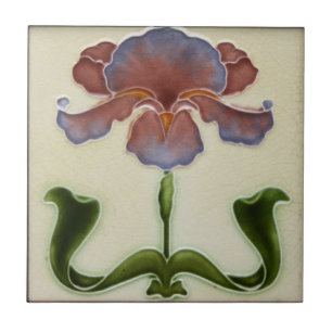 Jugendstil-Keramikfliese - Fliederblüte Fliese