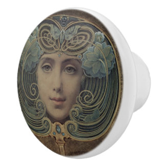 Jugendstil-Keramikknopf Keramikknauf