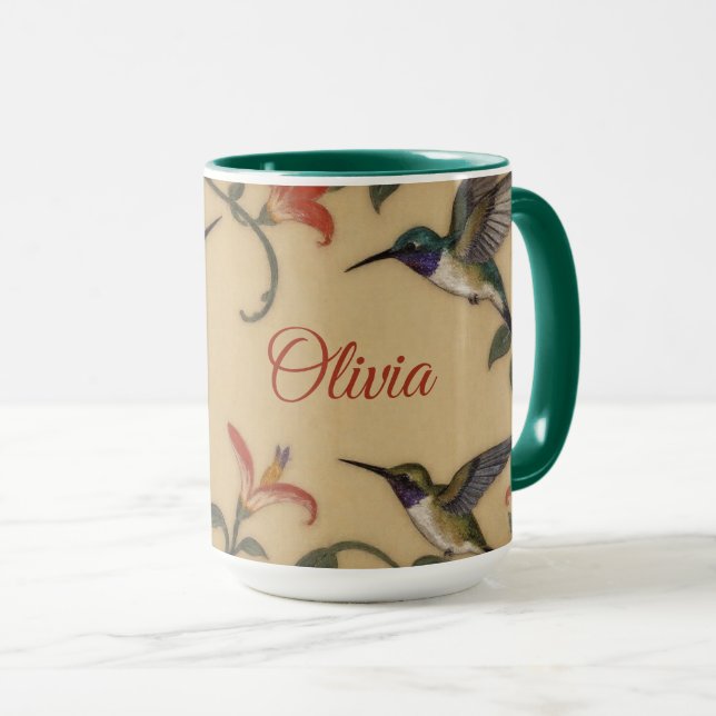 Jugendstil Kolibri-Tasse Tasse (VorderseiteRechts)