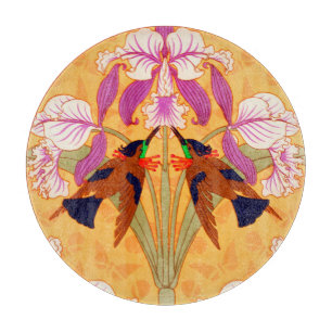 Jugendstil Kolibri und Orchideenblüte Schneidebrett