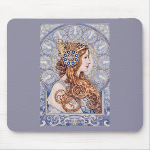Jugendstil Königinnen-Porträt Mousepad