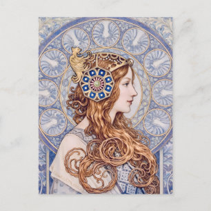Jugendstil Königinnen-Porträt Postkarte