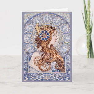 Jugendstil Königinnenporträt Karte