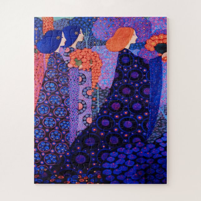 Jugendstil-Kunst, Dante, Weibchen, Morris, farbenf Puzzle (Vertikal)