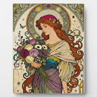 Jugendstil-Kunst mit Staffelei Fotoplatte