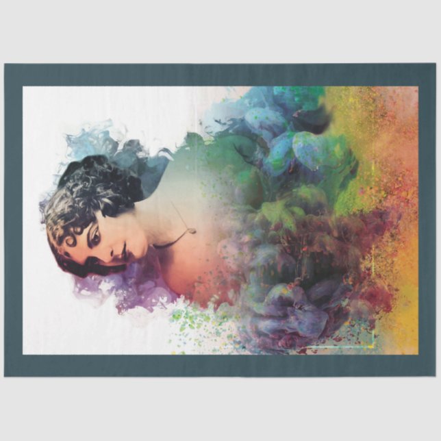 Jugendstil-Lady 13 Dekoupage Tissue Seidenpapier (Vorderseite)