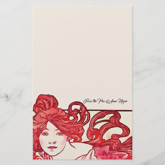 Jugendstil-Lady Mucha-Moschee Briefpapier (Vorderseite)