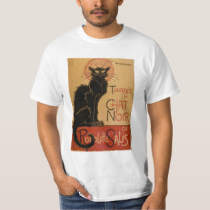 Jugendstil Le Chat Noir Vintage Schwarze Katze T-Shirt