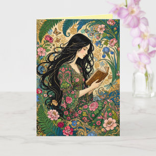 Jugendstil Lesen im Garten Karte