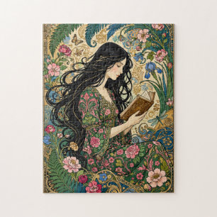 Jugendstil Lesen im Garten  Puzzle