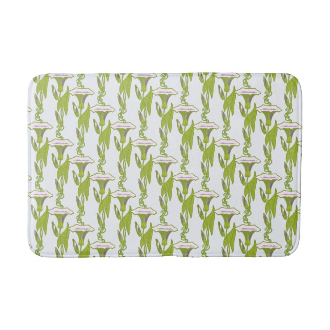 Jugendstil-Licht Ipomoea Tapete im Blumenmuster Ku Badematte (Vorderseite)