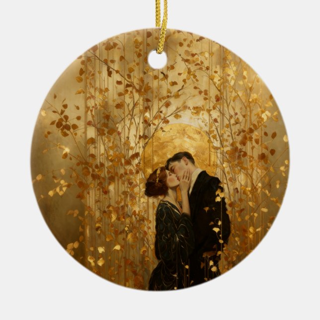 Jugendstil-Liebesornament Keramik Ornament (Vorne)