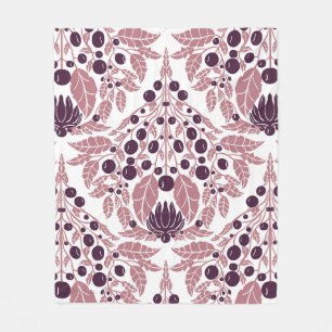 Jugendstil Lila und Violett - Vintage Florales Mus Fleecedecke