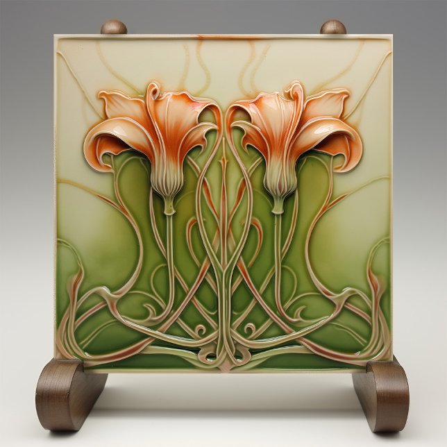 Jugendstil-Lilien  Fliese (Von Creator hochgeladen)