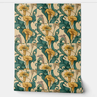 Jugendstil-Lilien-Wirbel-Tapete Tapete