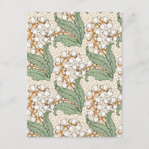 Jugendstil-Lilienblütenmuster LRG Postkarte