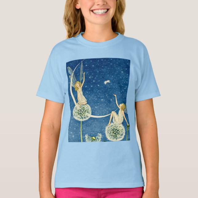 Jugendstil-Löwenzahn-Fee-Illustration T-Shirt (Vorderseite)