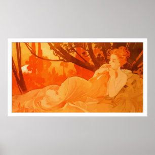 Jugendstil-Malerei inspiriert von Mucha Poster