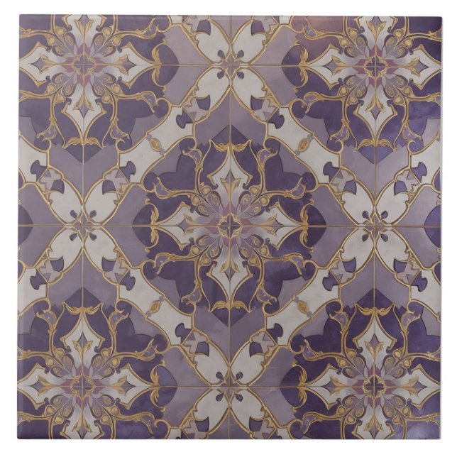 Jugendstil Marokkanisches Muster Keramikfliese (Vorderseite)