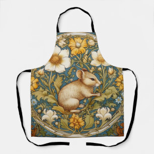Jugendstil-Maus und Blumen Schürze