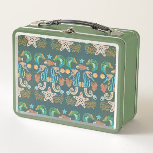 Jugendstil-Meereskreaturen-Metall-Lunchbox Metall Brotdose