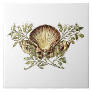 Jugendstil-Meeresschmuck-Ornament Fliese