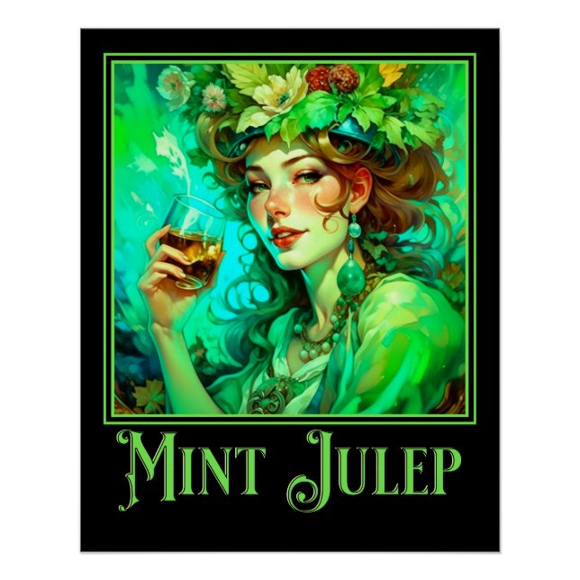 Jugendstil Mint Julep Poster (Vorderseite)