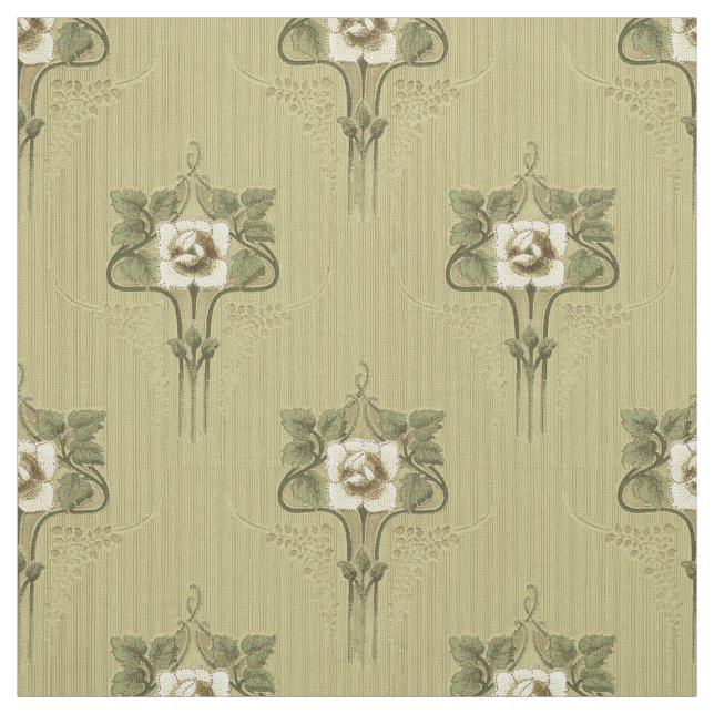 Jugendstil Mission Style White Blume Muster Stoff (Muster)