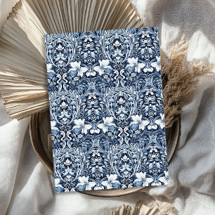 Jugendstil Morris Blume blau-weiß Seidenpapier