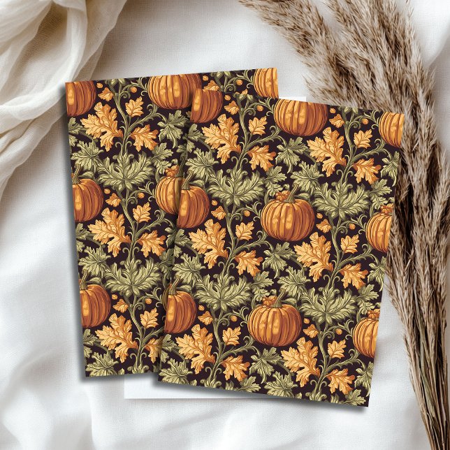 Jugendstil Morris Herbstkürbis pastellgrün Seidenpapier (Art nouveau Morris autumn pumpkin pastel green Tissue Paper)