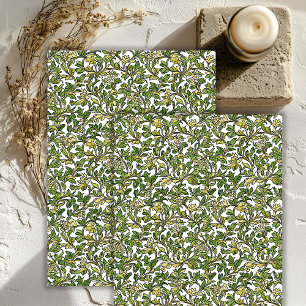 Jugendstil Morris Pastellgrün Blätter Reis Seidenpapier
