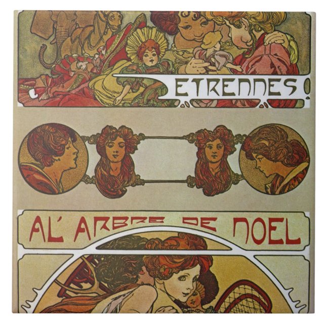 Jugendstil, Mucha Fliese (Vorderseite)