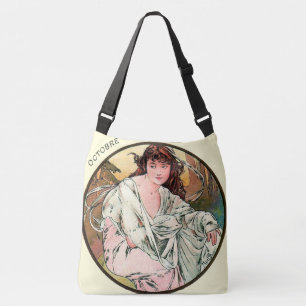 Jugendstil Mucha-Kalender Oktober Tragetaschen Mit Langen Trägern