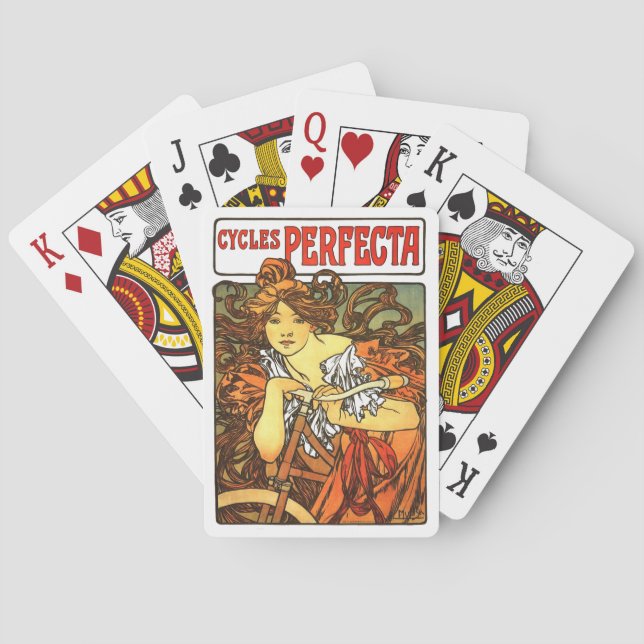 Jugendstil Mucha Kunst Spielkarten (Rückseite)
