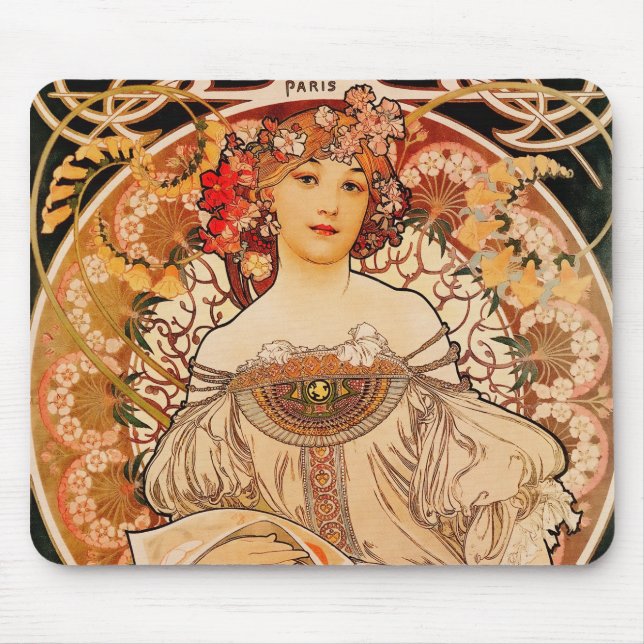 Jugendstil Mucha Mousepad (Vorne)