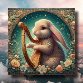 Jugendstil-Musiker Bunny Harry Ostern Feiertagskarte