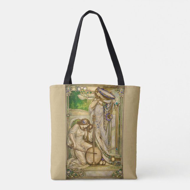 Jugendstil Musikmädchen Vintage-Illustration (Rückseite)
