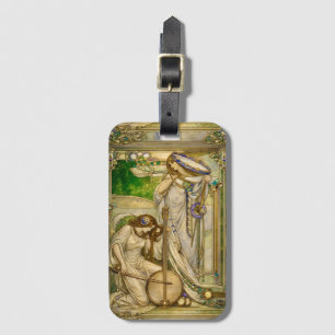 Jugendstil Musikmädchen Vintage-Illustration Gepäckanhänger