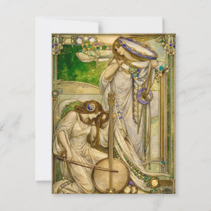 Jugendstil Musikmädchen Vintage-Illustration Mitteilungskarte