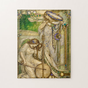 Jugendstil Musikmädchen Vintage-Illustration Puzzle