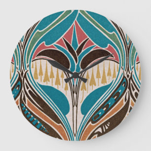 Jugendstil-Muster #11 in Emporio Moffa Große Wanduhr