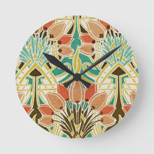 Jugendstil-Muster #11 Runde Wanduhr