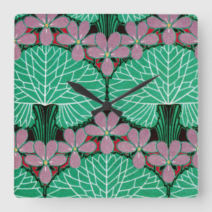 Jugendstil-Muster #12 in Emporio Moffa Quadratische Wanduhr