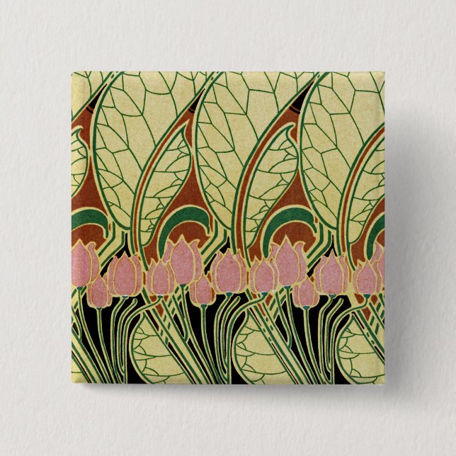 Jugendstil-Muster #1 Button (Vorderseite)