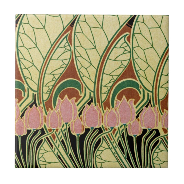 Jugendstil-Muster #1 Fliese (Vorderseite)